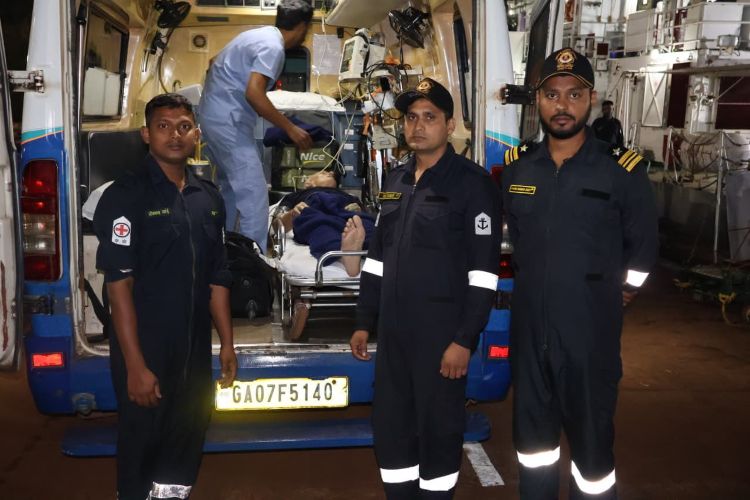 Ukrainian national rescued by Indian Coast Guard after suffering heart attack off Goa coast