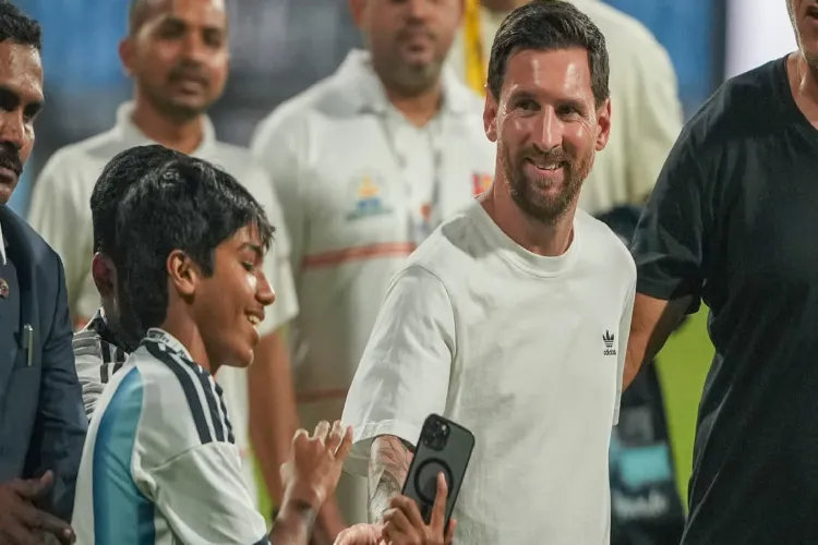 Lionel Messi arrives in New Delhi, the final stop of the 'GOAT India Tour'.
