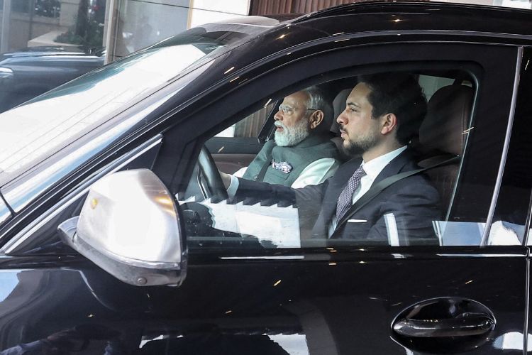 Jordan's Crown Prince personally drove PM Modi to the museum.