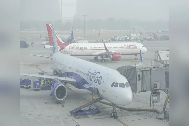 Due to dense fog, 10 flights were cancelled at IGI Airport, affecting several routes including Chennai-Delhi.