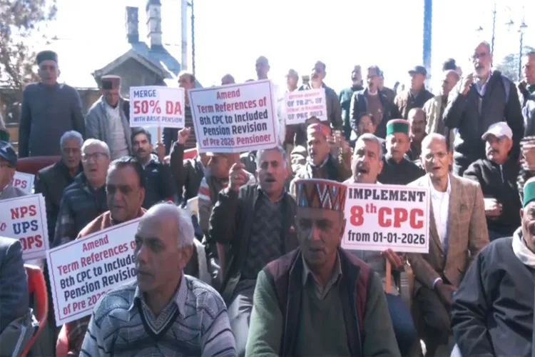 Pensioners in Shimla staged a protest demanding pension revision.