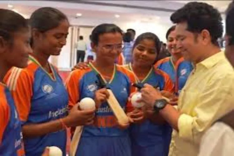 Sachin Tendulkar met with the Indian women's visually impaired cricket team.