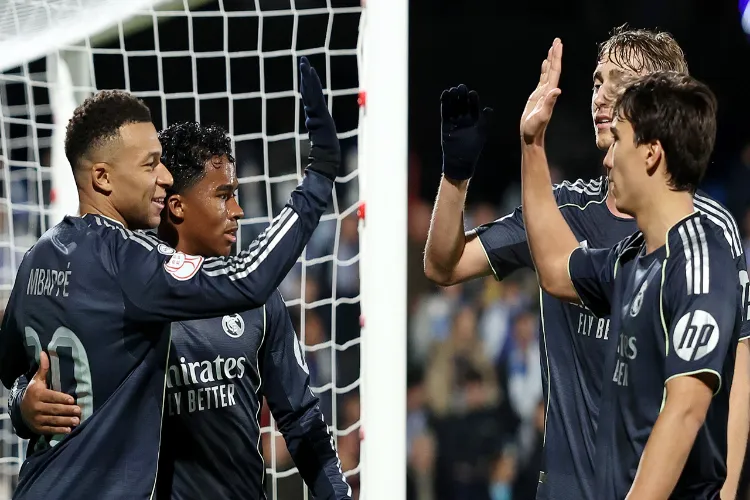 Mbappé's two goals secure a hard-fought victory for Real Madrid, who advance to the Copa del Rey round of 16.