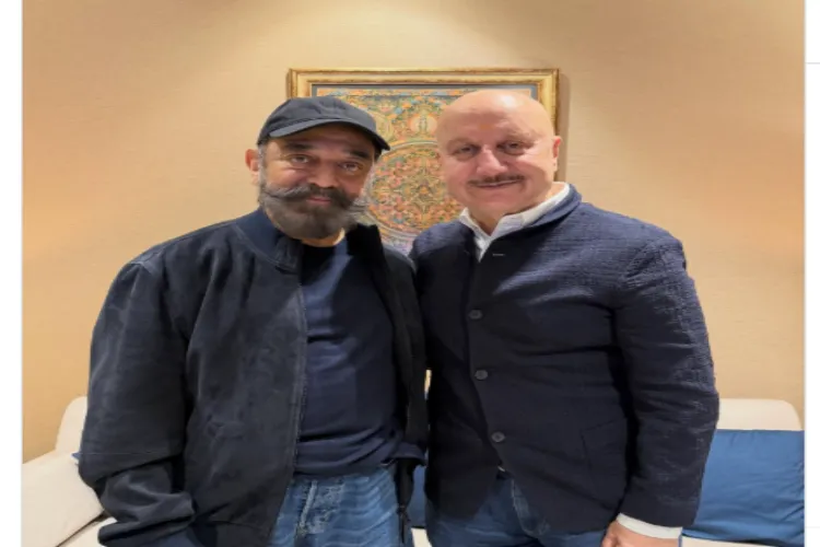 Kamal Haasan met Anupam Kher, and they had a conversation at Delhi airport.