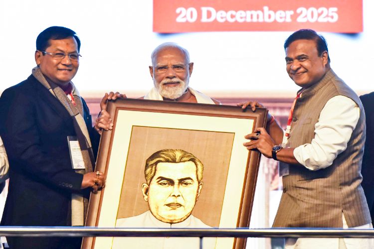 PM Modi holds a roadshow in Guwahati