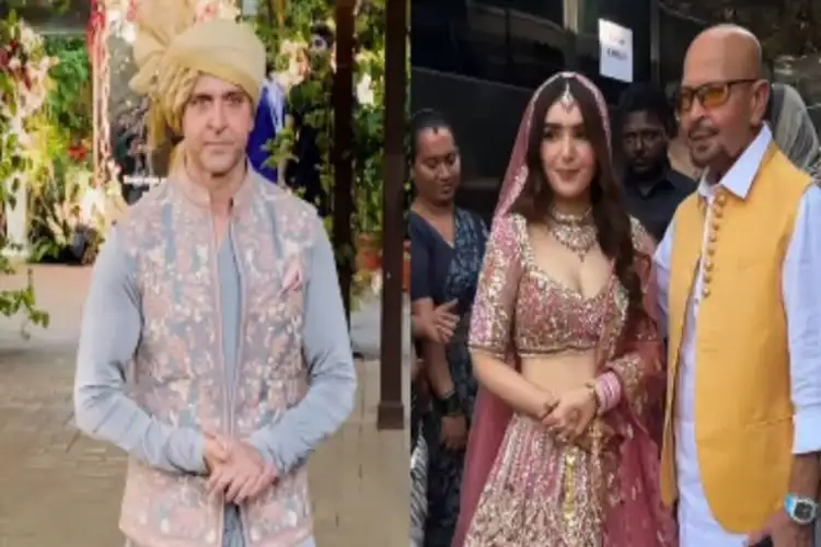 Hrithik Roshan arrives in style at cousin's wedding, father Rakesh poses with bride