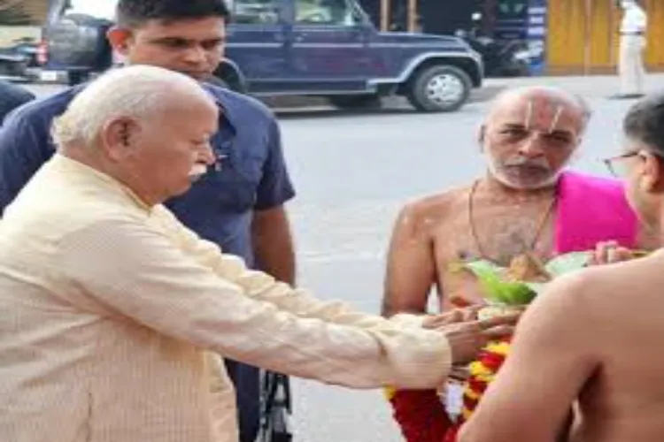 RSS chief Mohan Bhagwat arrived in Tirumala to partake in the community meal with devotees.
