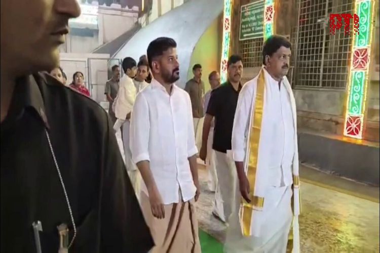 Telangana Chief Minister Revanth Reddy offers prayers at Tirupati Temple