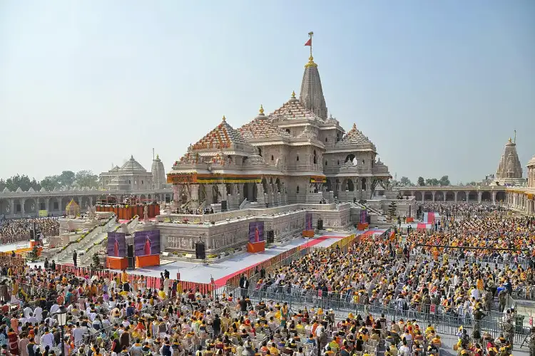 Defence Minister Rajnath Singh offers prayers at Hanumangarhi Temple before attending second anniversary of Ram Lalla Pran Pratishtha in Ayodhya