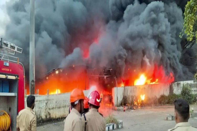 Around 500 two-wheelers gutted in a fire at Thrissur railway station parking area