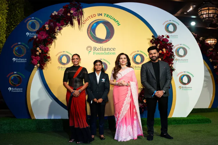 Nita Ambani made an appearance at the 'United in Triumph' event alongside World Cup-winning captains.