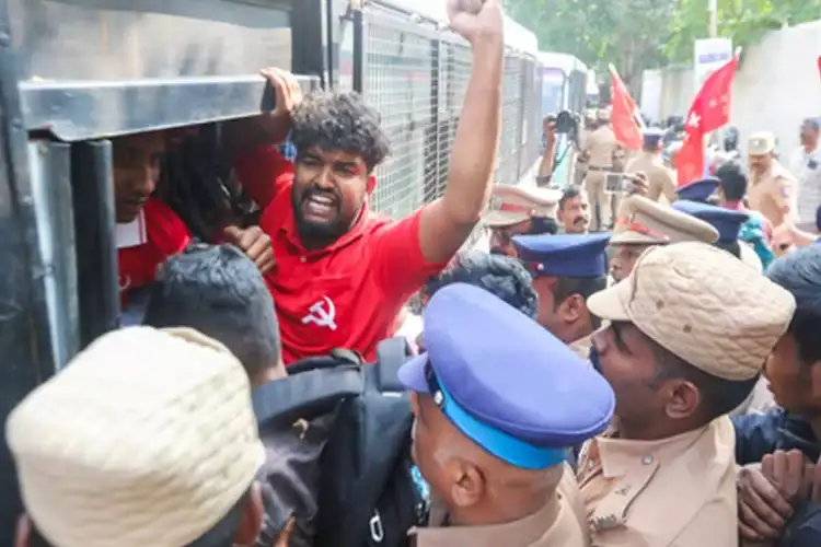 CPI protests near US Consulate in Chennai against US actions in Venezuela
