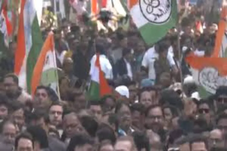 In Kolkata, Mamata Banerjee staged a protest against the ED.