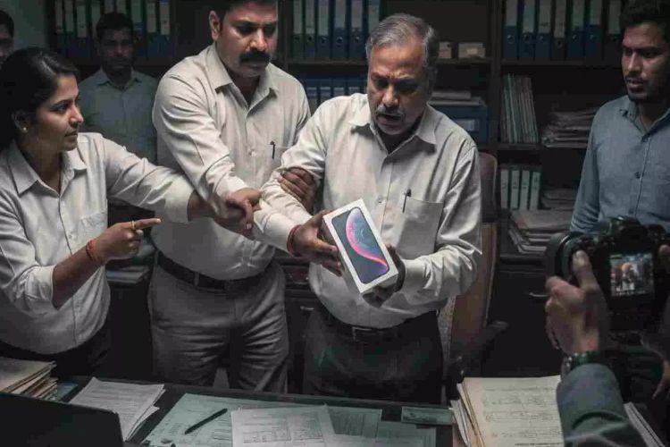 A PHED engineer in Rajasthan was caught accepting an iPhone as bribe.