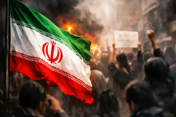 Following a night of violence, protests flared up again in Iran, and the government issued warning messages.