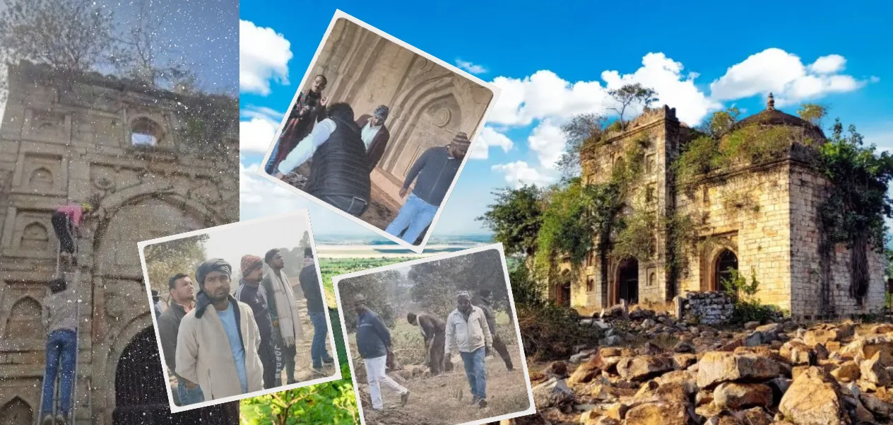 Breaking down religious barriers in the preservation of heritage, a mosque is being rebuilt in Rohtas.