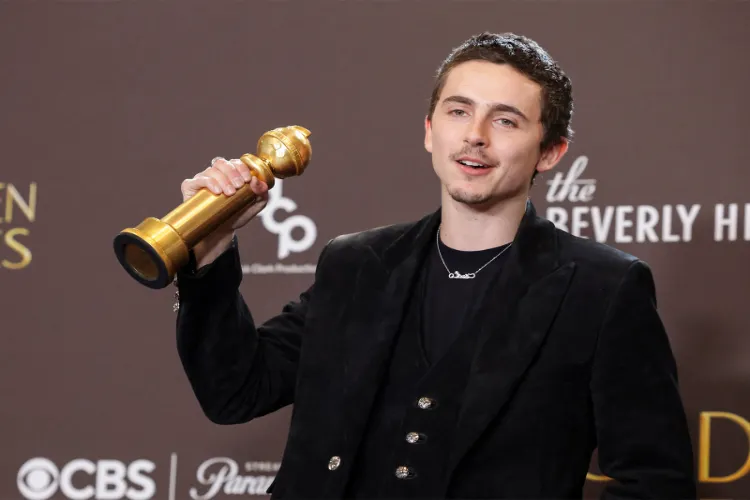 Timothy Chalamet won his first Golden Globe for 'Marty Supreme'.