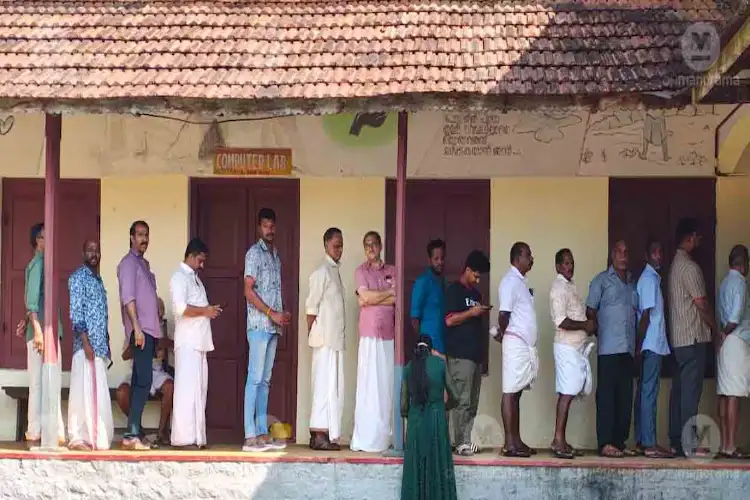 Polling underway for local bodies at three wards in Kerala