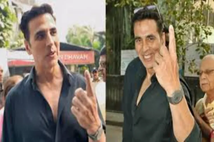 Maharashtra local body elections: Akshay Kumar was among the first to arrive and cast his vote.
