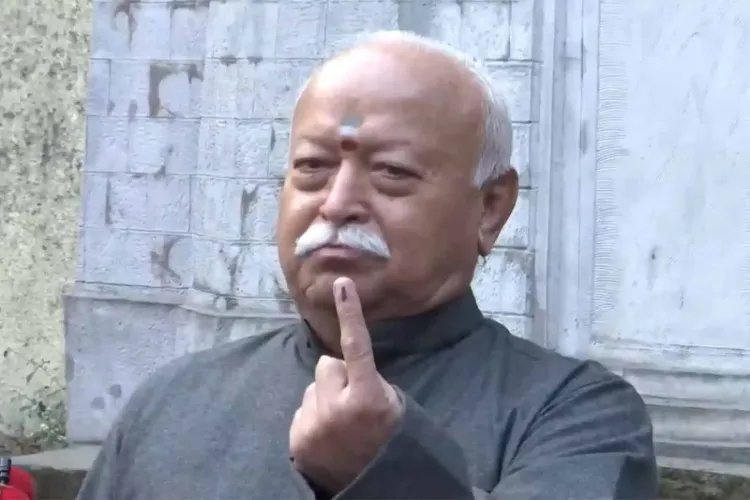 RSS chief Mohan Bhagwat cast his vote in Nagpur as polling began for elections to 29 municipal corporations in Maharashtra.