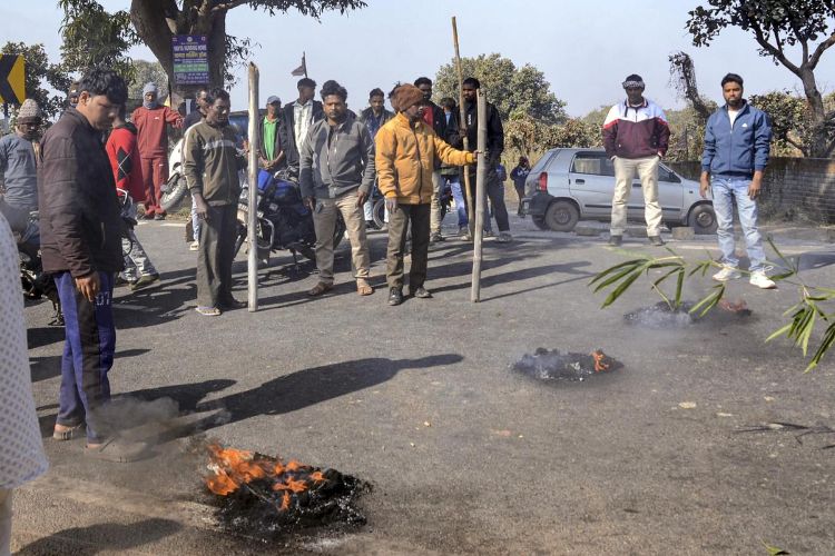 Tribal organizations took to the streets to protest the murder of the village head.