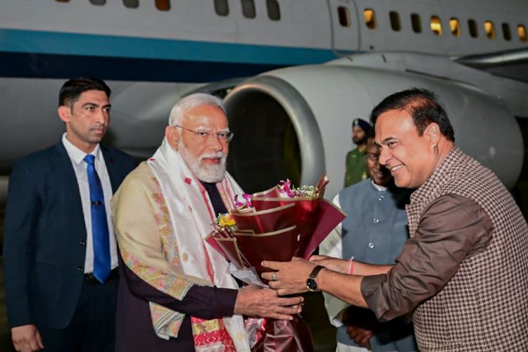 PM Modi leads a roadshow in Guwahati