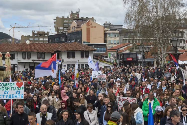 Thousands of students rally in Serbia, vowing to continue the fight against corruption