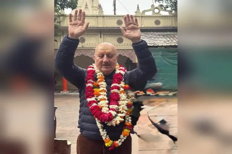 Anupam Kher offers prayers at Sankat Mochan, Kashi Vishwanath temples; shares pics from Varanasi visit