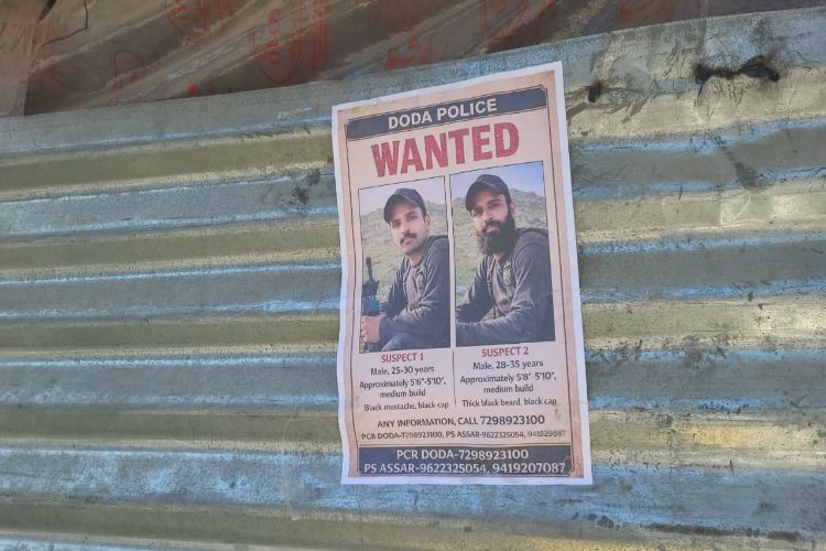 Posters of wanted terrorists pasted in Jammu and Kashmir's Doda