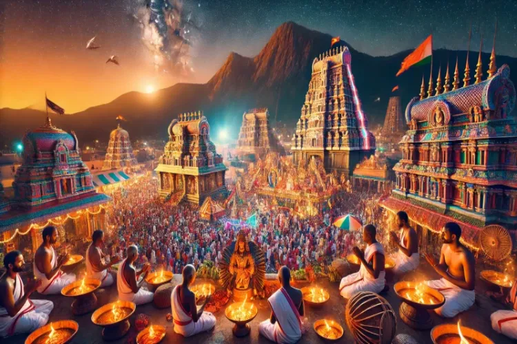 Grand celebration of Mahashivratri at Arunachaleshwar temple in Tiruvannamalai, thousands of devotees gathered