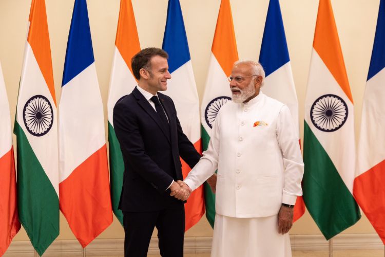 French President Macron leaves Mumbai for New Delhi