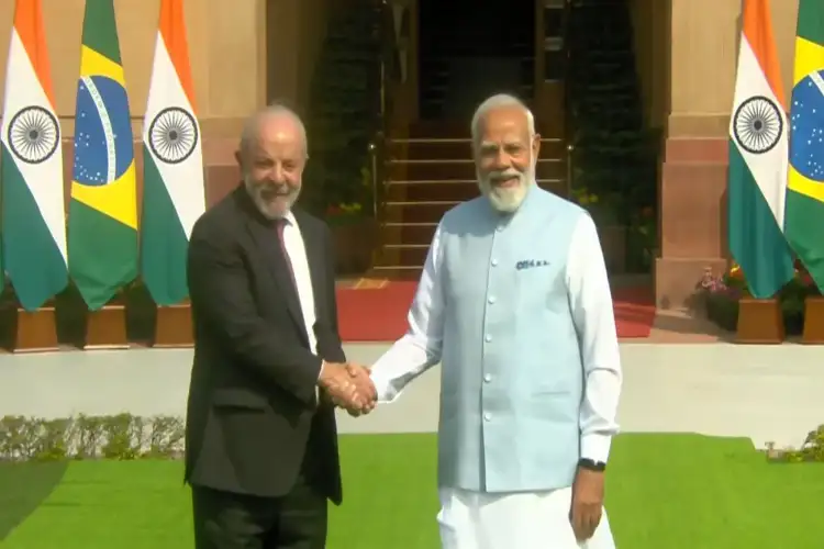 Prime Minister Narendra Modi meets Brazilian President Luiz Inacio Lula da Silva