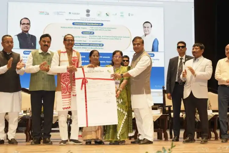 Assam: Shivraj Chouhan performs Griha Pravesh ceremony for one lakh families receiving houses under PMAY-G