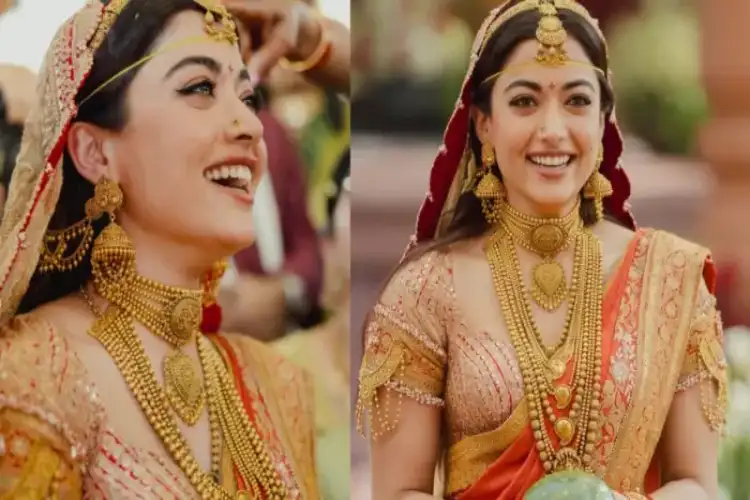 Why didn't Rashmika Mandanna wear diamonds at her wedding? The reason behind her all-gold bridal look has been revealed.