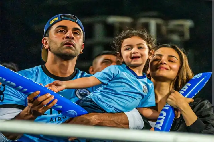 T20 World Cup semi-final: Alia Bhatt, Ranbir Kapoor, with daughter Raha spotted rooting for Men in Blue, pics go viral