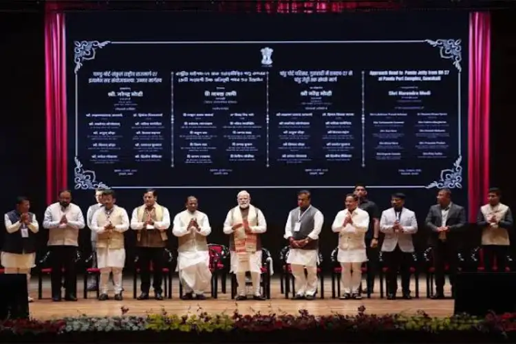 PM Modi inaugurates Elevated Port Corridor in Guwahati, launches Multiple waterways projects with Rs 526 crore investment in Assam