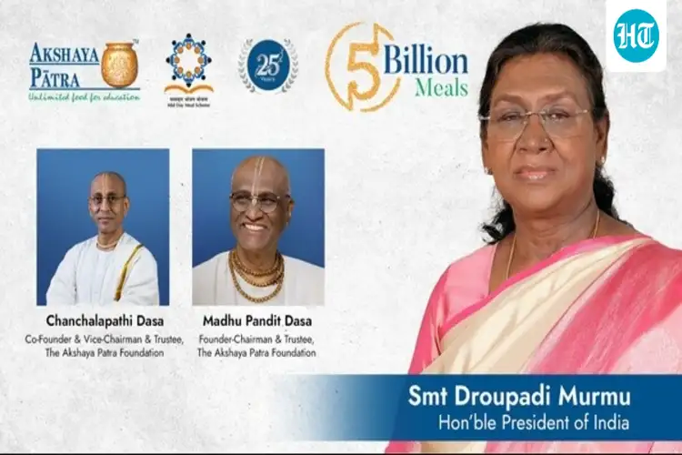 President Droupadi Murmu to celebrate Akshaya Patra's 5 billion meals and 25 years of service