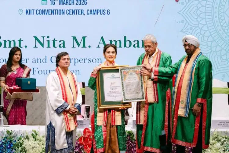 Nita M Ambani conferred with honorary Doctorate by KIIT for work in education, healthcare and arts