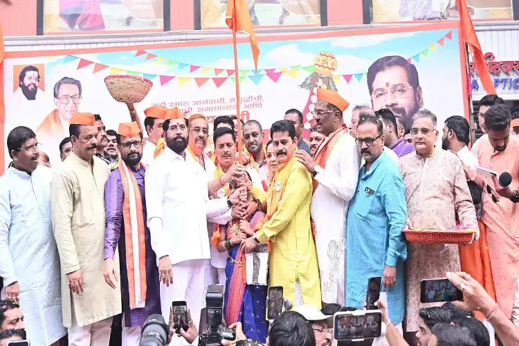 Maharashtra Dy CM Eknath Shinde participates in Gudi Padwa celebrations in Thane