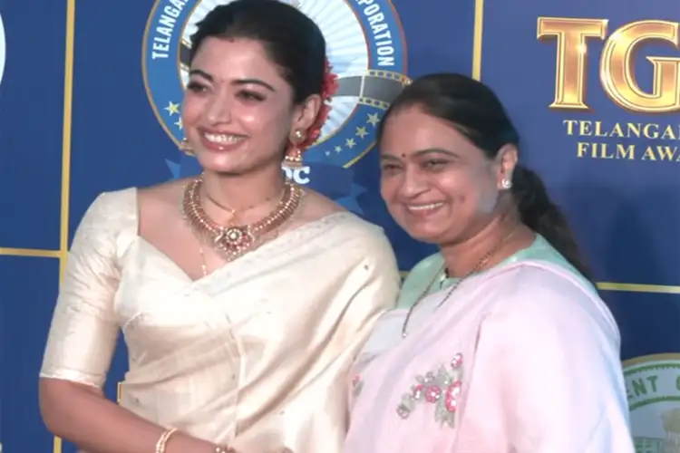Newlywed Rashmika Mandanna attends TGFA 2025 with mother-in-law, wins big for 'The Girlfriend'