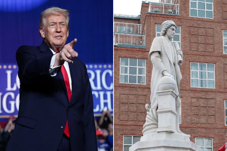 Trump installs Christopher Columbus statue near White House
