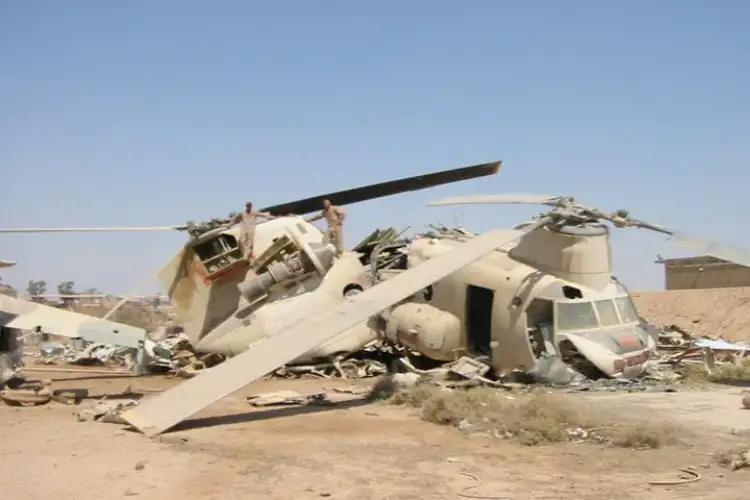 Iran releases photos purportedly showing wreckage of US Army CH-47 Chinook helicopter in Kuwait