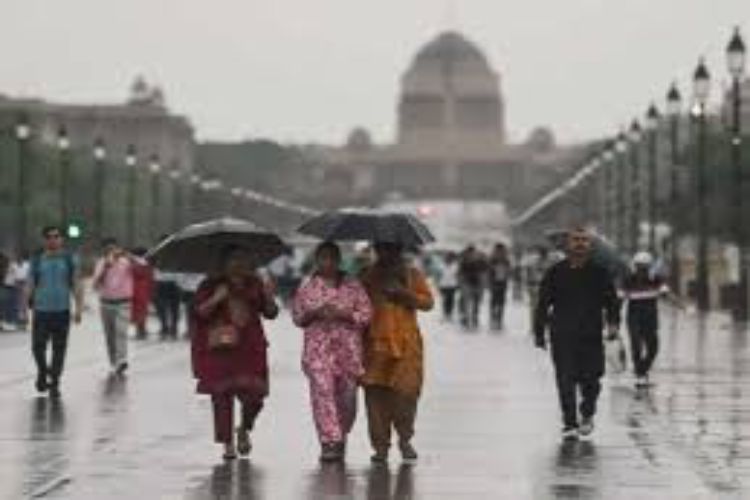 Light rain fell in the national capital, bringing relief from rising temperatures.