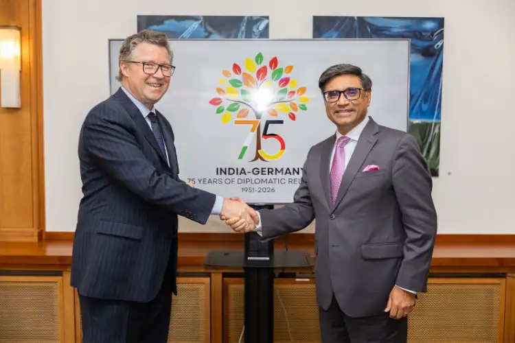 India-Germany launch logo marking 75 years of diplomatic ties, review strategic partnership during FOC