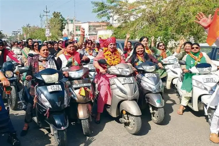 BJP holds women's scooty rally in Hyderabad backing Women's Reservation Bill