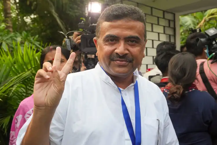 Suvendu Adhikari inspects polling booths in Nandigram