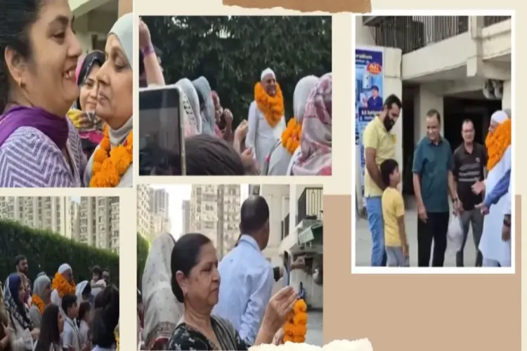 Hindu neighbors bade farewell to Hajj pilgrims with flowers.AI photo Hashmi