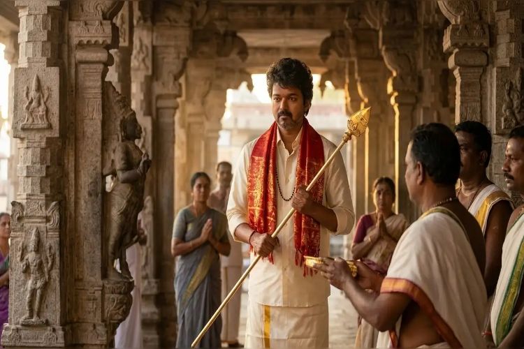 TVK chief Vijay visits Tiruchendur temple and offers prayers
