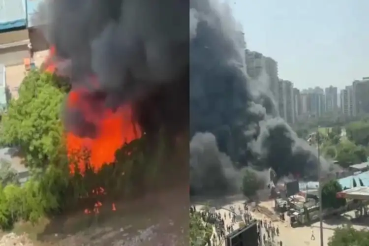 UP: Massive fire breaks out at Gaur Green Avenue residential complex in Ghaziabad