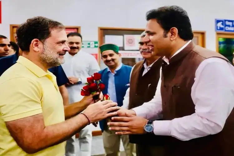 Rahul Gandhi lands in Himachal's Kangra to attend Congress Training Session